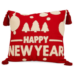 Cojín Navideño Bordado 45x45cm Diseño Happy New Year