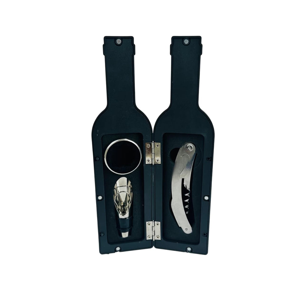 Kit de vino con diseño en forma de botella