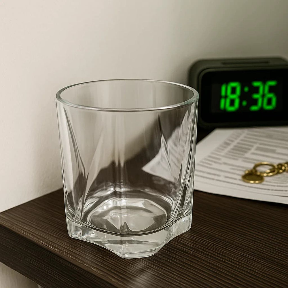 Vaso whiskero de 200 ml con diseño triangular en la base