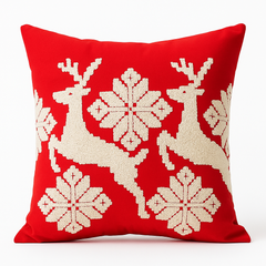 Cojín navideño sin relleno 45×45 cm con diseño tradicional