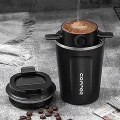 Filtro de café negro reutilizable de plástico para café molido