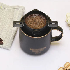 Filtro de café negro reutilizable de plástico para café molido