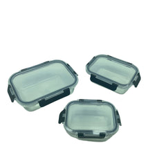 Set 3 Recipientes de Vidrio con Tapa Negra | Lala Home Colombia