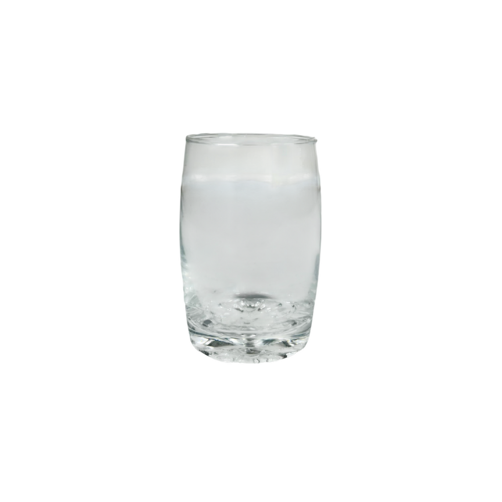Vaso corto de vidrio transparente diseño liso