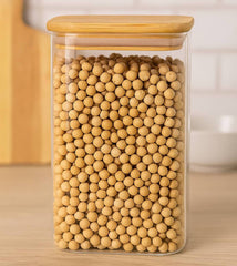 Recipiente Hermético 800ml Con Tapa En Bambú