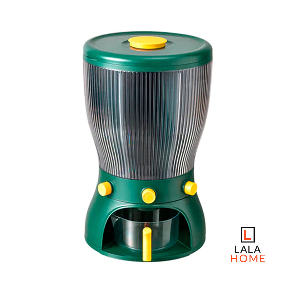 Dispensador Giratorio Para Granos Verde Oscuro 10 Litros