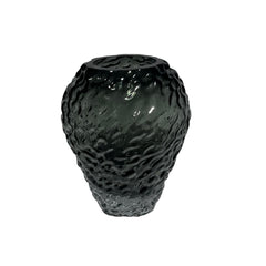 Florero Cristal 25cm Diseño Piedra Thal Verde Oliva