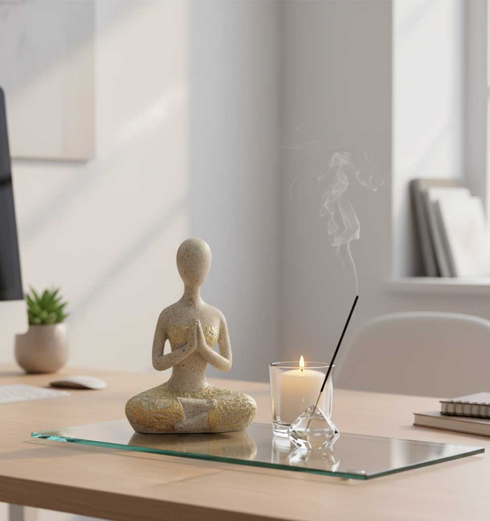 Figura Decorativa Mujer En Posición De Meditación 9×4.5×12cm