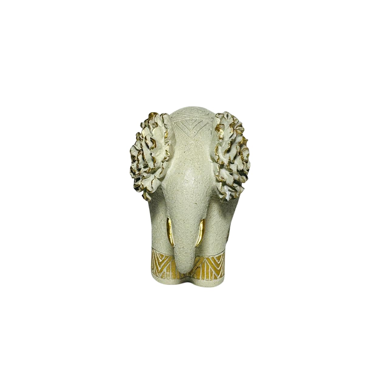 Figura Decorativa Elefante Con Flor En Oreja blanco