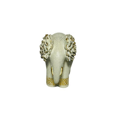 Figura Decorativa Elefante Con Flor En Oreja blanco