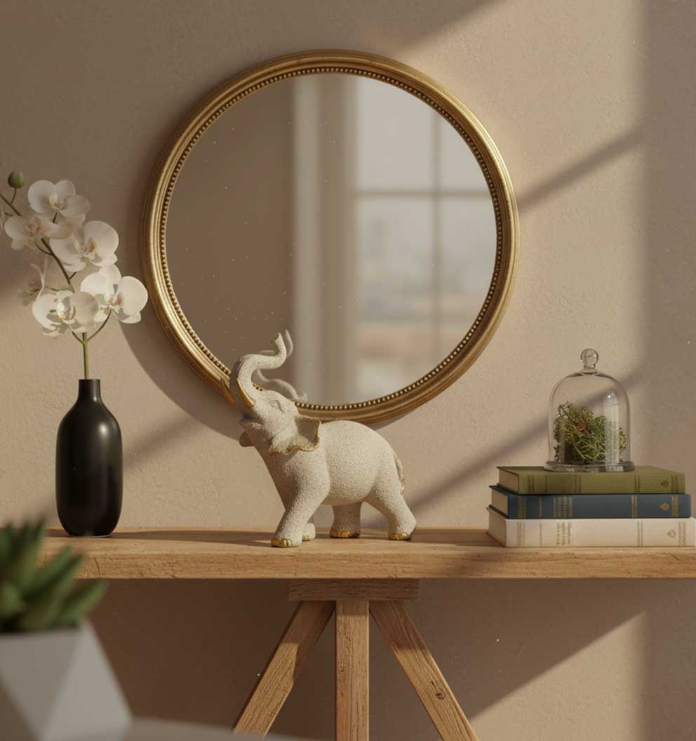 Figura Decorativa Elefante Con Trompa Levantada