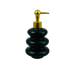 Dispensador De Jabón Cerámico Con Bomba Dorada