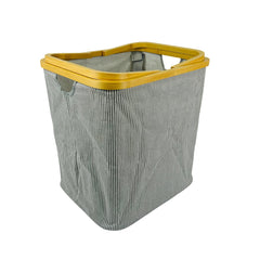 Cesta De Lavandería Diseño Líneas Con Marco De Bambú