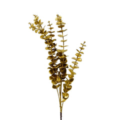 Flor decorativa eucalipto 79 cm metalizada
