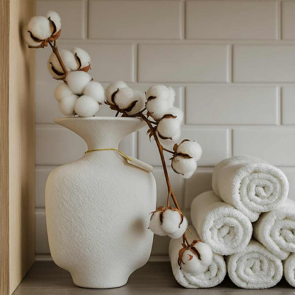 Florero Moderno De Cerámica Blanco