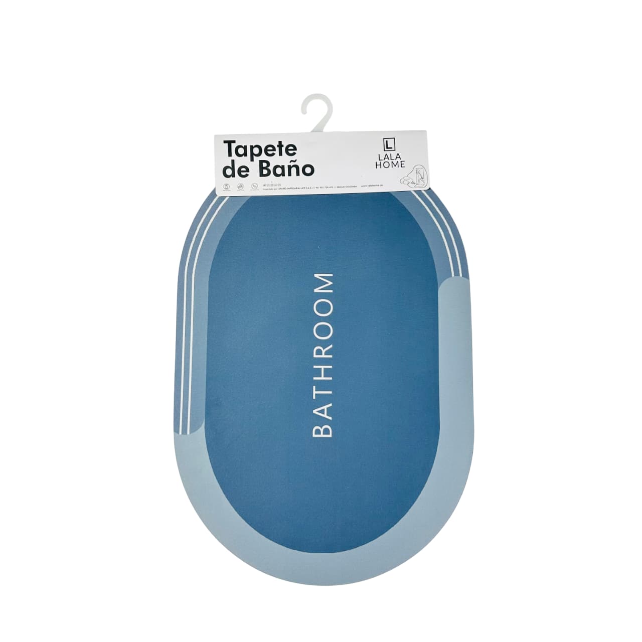 Tapete baño ovalado 40×60 cm azul