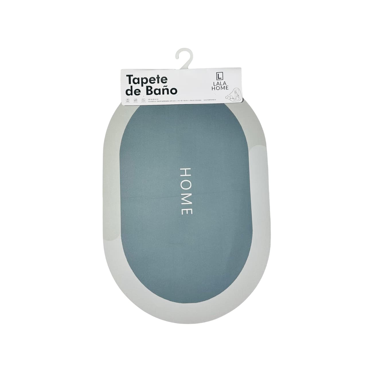 Tapete baño ovalado 40×60 cm gris‑azulado