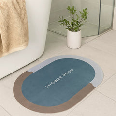 Tapete de baño ovalado marrón 40×60 cm “SHOWER ROOM” vista frontal