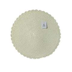 Individual Redondo Mimbre Diseño Artesanal Con Borde Ondulado