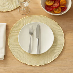 Individual Redondo En Mimbre 38cm Diseño Classic