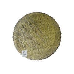 Individual Redondo En PVC 38cm Diseño Zig Zag Con Borde Puntas Dorado