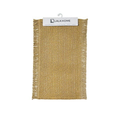 Individual Rectangular Mimbre Natural 30×45cm Diseño Con Flecos