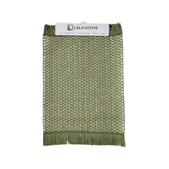 Individual Rectangular Mimbre Natural 30×45cm Diseño Zig Zag Con Flecos