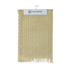 Individual Rectangular Mimbre Natural 30×45cm Diseño Boho Con Flecos