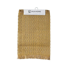 Individual Rectangular Mimbre Natural 30×45cm Diseño Boho Con Flecos