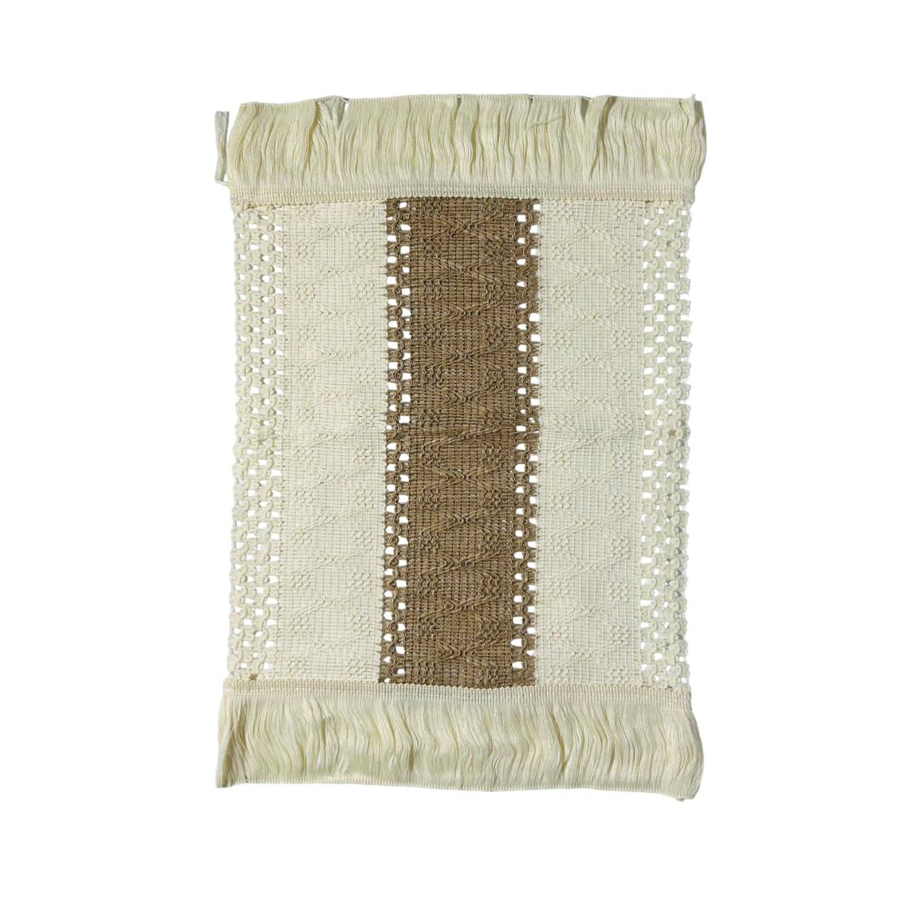 Individual Rectangular Mimbre Natural 30×45cm Diseño Bicolor