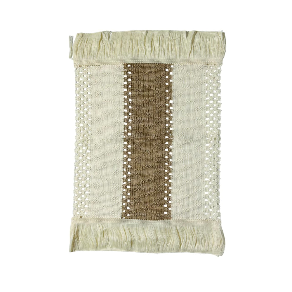 Individual Rectangular Mimbre Natural 30×45cm Diseño Bicolor