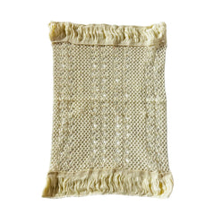 Individual Rectangular 30×45cm Tejido Abierto Con Flecos Beige