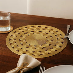 Individual Redondo En PVC 38cm Diseño Flor En Círculos