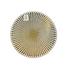 Individual Redondo En PVC 38cm Diseño Trenzado Dorado