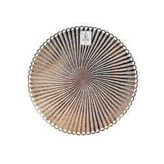 Individual Redondo En PVC 38cm Diseño Trenzado Dorado