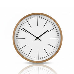 Reloj redondo decorativo con marcadores lineales