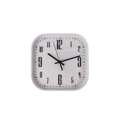 Reloj de pared cuadrado blanco con números negros