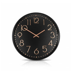 Reloj moderno con números en relieve metálico oro rosa