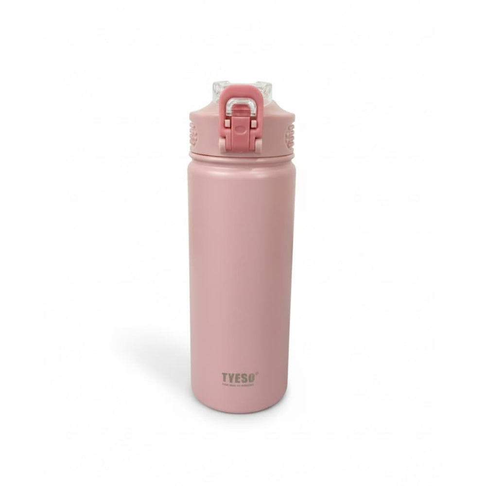 Termo rosado mate con tapa ergonómica