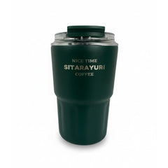 Termo verde sage con tapa translúcida