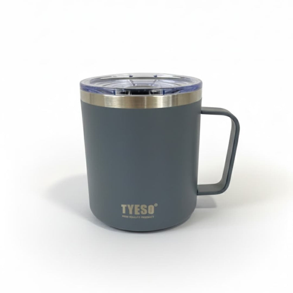 Mug de acero inoxidable TYESO color gris con tapa