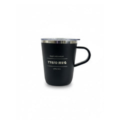Vista frontal de mug TYESO negro de 300 ml
