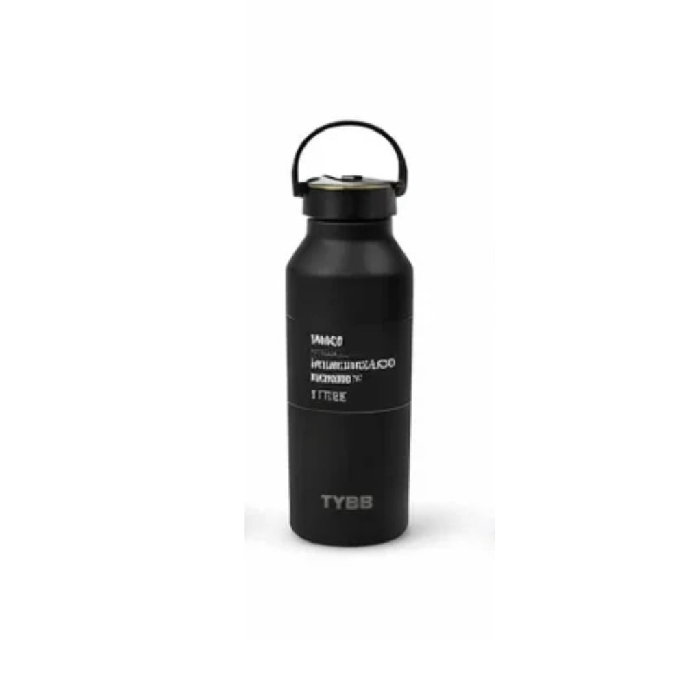 Termo TYESO negro 500 ml de acero inoxidable con tapa y asa superior