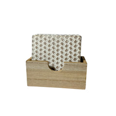 Set De Portavasos Cuadrado Con Soporte Diseño Geométrico