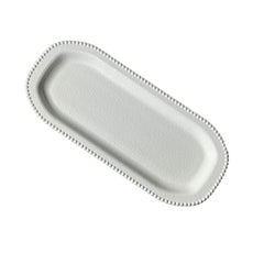 Bandeja Decorativa Blanca 15x35cm Con Borde Texturizado