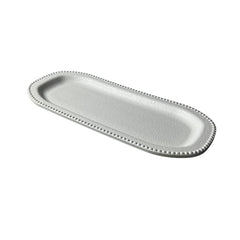 Bandeja Decorativa Blanca 15x35cm Con Borde Texturizado