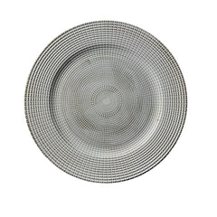 Plato Base 32cm Geométrico Texturizado Dorado