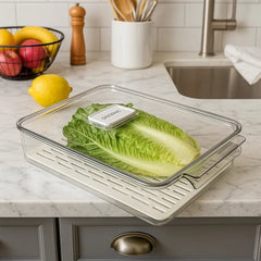 Organizador De Nevera Con Tapa En Acrílico 21 × 32.5 × 5.5cm