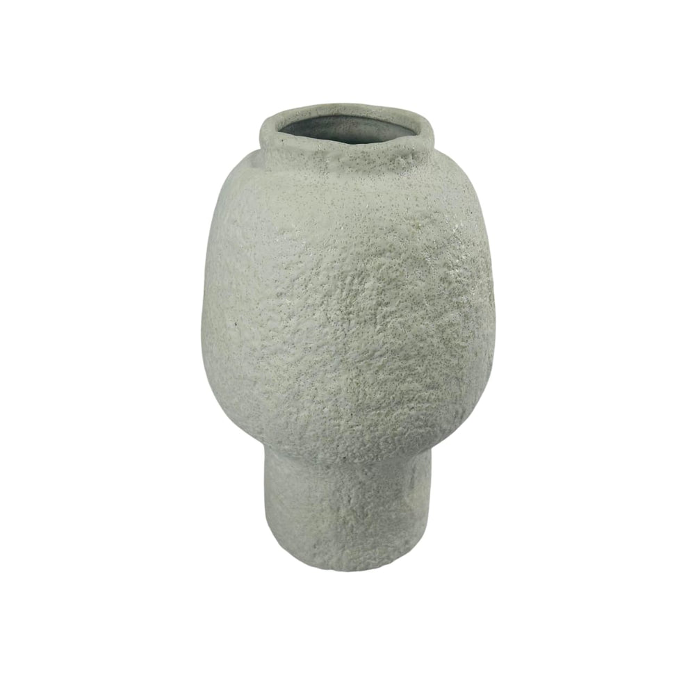 Florero decorativo blanco texturizado