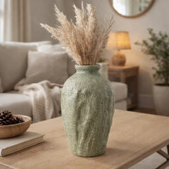 Florero decorativo texturizado orgánico blanco